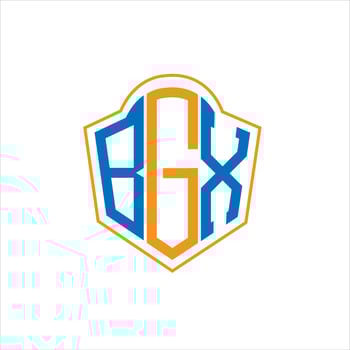 BGX abstract monogram shield logo design on white background. BGX creative initials letter logo. vector