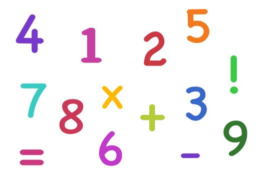 Colorful numbers pattern symbol math png