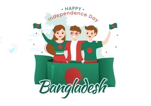 Happy Independence Day of Bangladesh on March 26th Illustration with Waving Flag and Victory Holiday in Flat Hand Drawn for Landing Page Templates vector