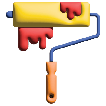 3D illustration paint roller png