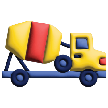 3D illustration mixer truck png