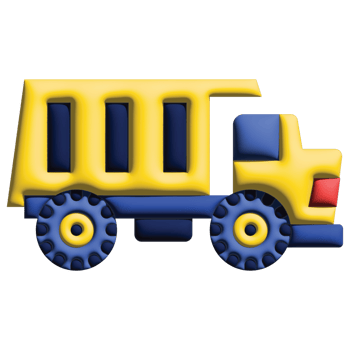 3D illustration dump truck png