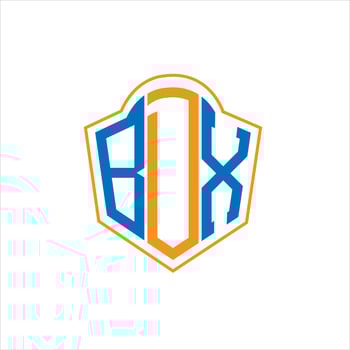 BDX abstract monogram shield logo design on white background. BDX creative initials letter logo. vector