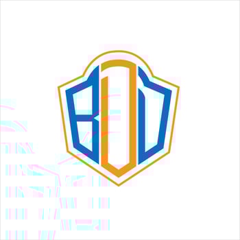BDD abstract monogram shield logo design on white background. BDD creative initials letter logo. vector