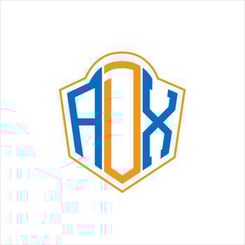 ADX abstract monogram shield logo design on white background. ADX creative initials letter logo. vector