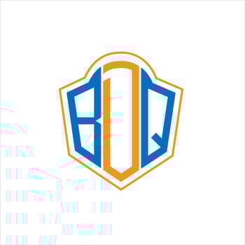 BDQ abstract monogram shield logo design on white background. BDQ creative initials letter logo. vector