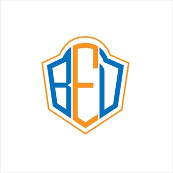 BED abstract monogram shield logo design on white background. BED creative initials letter logo. vector