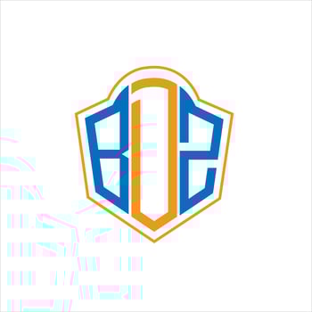 BDZ abstract monogram shield logo design on white background. BDZ creative initials letter logo. vector