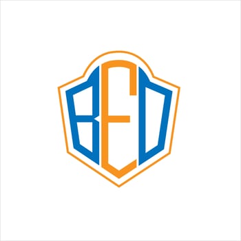 BEO abstract monogram shield logo design on white background. BEO creative initials letter logo. vector