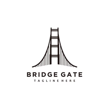 Bridge gate minimalist logo design icon vector