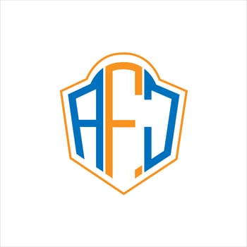 AFJ abstract monogram shield logo design on white background. AFJ creative initials letter logo. vector
