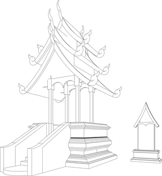3D illustration of building project vector