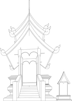 3D illustration of building project vector