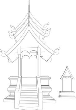 3D illustration of building project vector