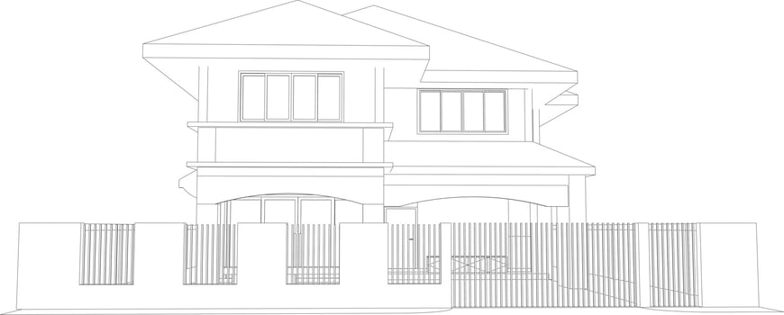 3D illustration of building project vector