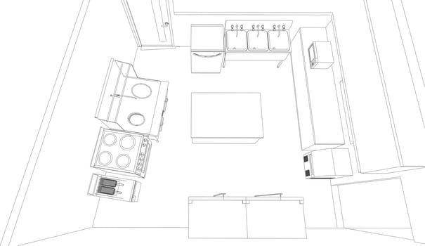 3D illustration of building project vector