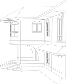 3D illustration of building project vector