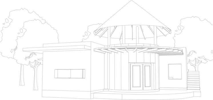 3D illustration of building project vector