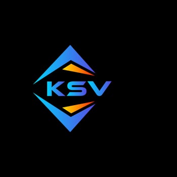 KSV abstract technology logo design on Black background. KSV creative initials letter logo concept. vector