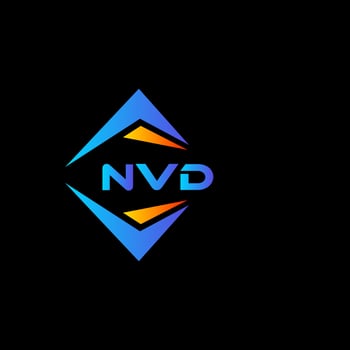 NVD abstract technology logo design on Black background. NVD creative initials letter logo concept. vector