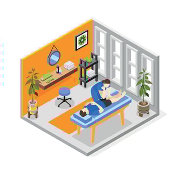 Myofascial Release Isometric Composition vector