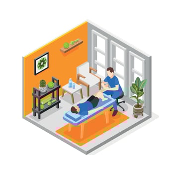 Myofascial Release Isometric Composition vector