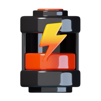 Low battery level icon isolated. ecology and environment icon concept. 3D render illustration png