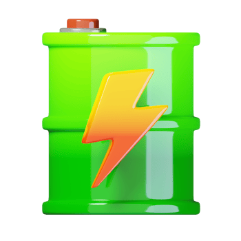 Green oil barrel icon isolated. ecology and environment icon concept. 3D render illustration png