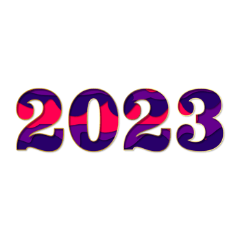 Happy new year 2023 gold and white gradient png