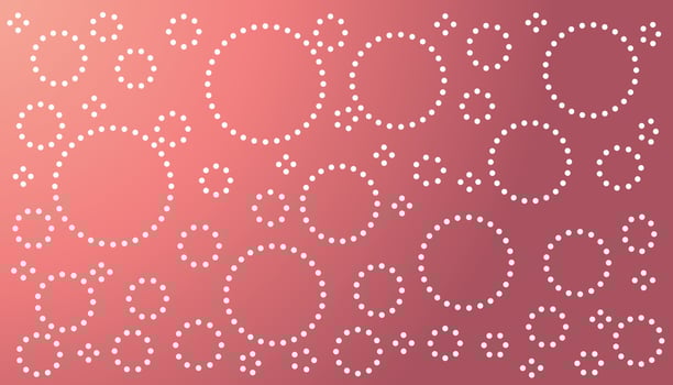 Pink gradient abstract background with lots of white circles. vector