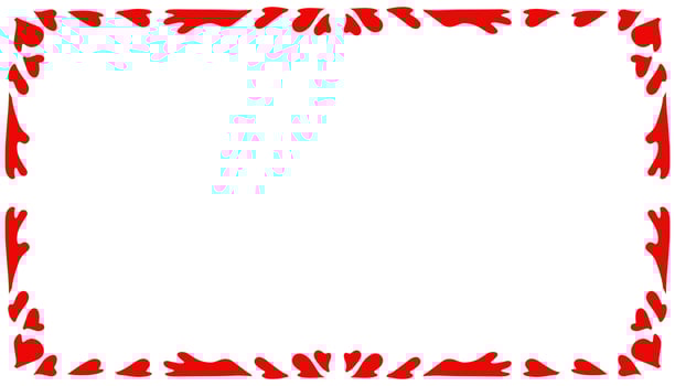 Abstract background with red love shape frame vector
