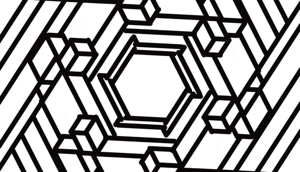 Abstract illustration background with black cube pattern vector