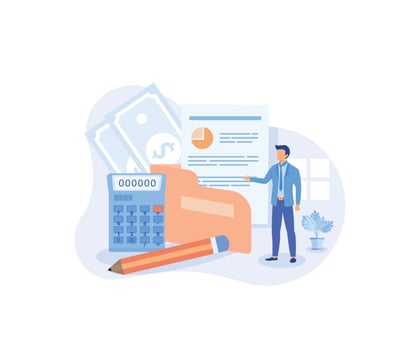 Financial illustration. Lawyers working with public finance, tax law and other economics branches. Government spending, revenue and taxation concept.flat vector modern illustration