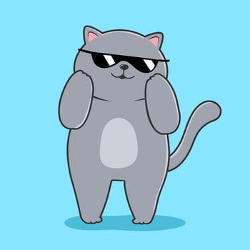 Grey Cat Dance - Cute Dancing Gray Cat vector