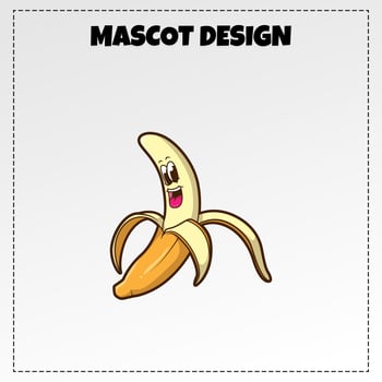 Vector Food Logo Banana Mascot Illustration Design