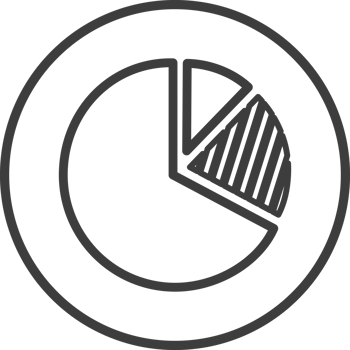 Diagram circle icon in thin line black circle frames. png