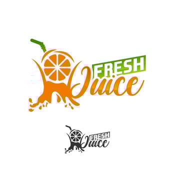 Fruit juice logo. Fresh drink logo. Vector illustration, Fresh Juice logo designs template.