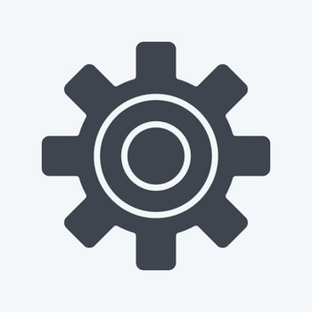 Icon Gear. related to Car Service symbol. Glyph Style. repairing. engine. simple illustration vector