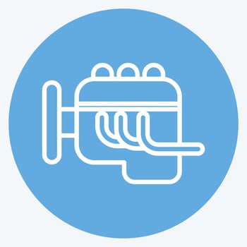 Icon Engine. related to Car Service symbol. Blue Eyes Style. repairing. engine. simple illustration vector