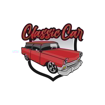 Classic vintage car vector design inspiration. Auto car logo design template. Classic vehicle symbol logotype. A classic car symbol silhouette. Vintage car simple line art logo.