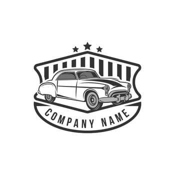 Classic Car template with vintage style, retro car stock illustration vector