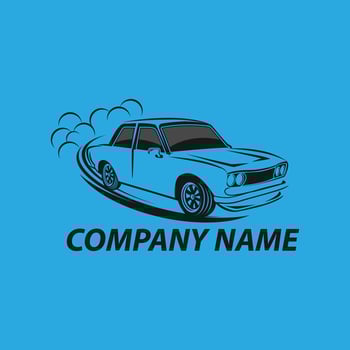 drift car racing vector illustration, drift car logo vector,Drift, the car rides sideways. Flat design vector illustration.