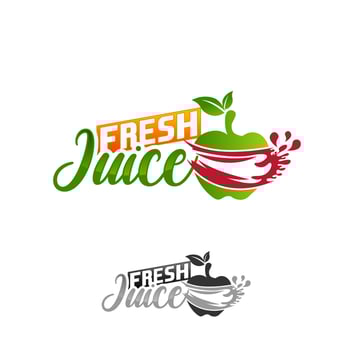Fruit juice logo. Fresh drink logo. Vector illustration, Fresh Juice logo designs template.