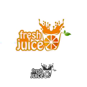 Fruit juice logo. Fresh drink logo. Vector illustration, Fresh Juice logo designs template.