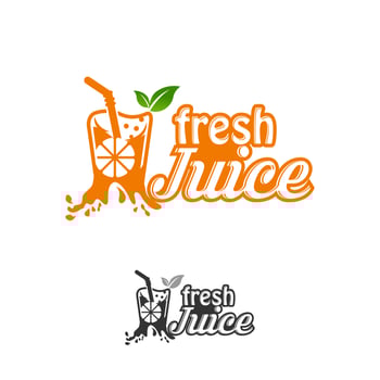 Fruit juice logo. Fresh drink logo. Vector illustration, Fresh Juice logo designs template.