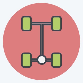 Icon Abs. related to Car Service symbol. Color Mate Style. repairing. engine. simple illustration vector