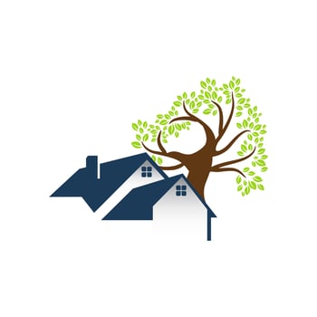 Green Tree Home Logo Template. it's good for symbolize a property or housing business. vector