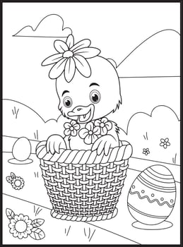 Happy Easter Coloring Pages for Kids vector