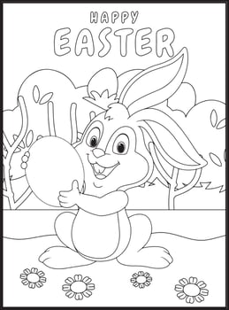 Happy Easter Coloring Pages for Kids vector