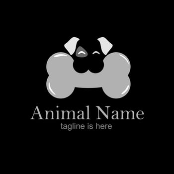 Logo template with dog head animal design. Vector Illustrator